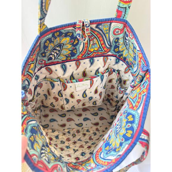 Vera Bradley Shoulder Bag Wallet Set Marina Paisley Quilted Retired Print Purse - Picture 6 of 11